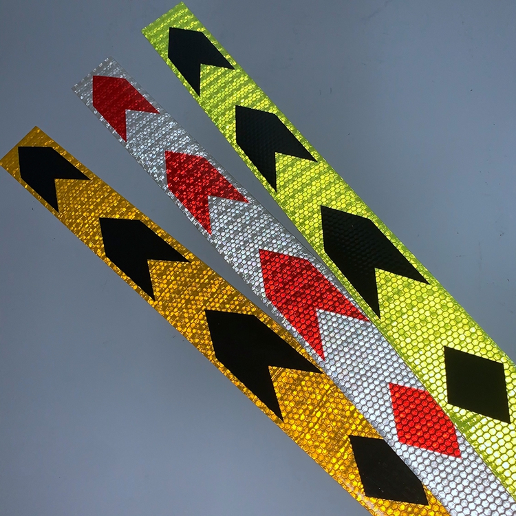 Pegatizas reflectantes de flecha PVC para marcas de seguridad de camiones 5CMX90cm/10cmx90cm