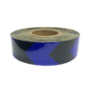 Cinta reflectante de flecha de nido de abeja de PVC negro y azul de 5cm * 45m