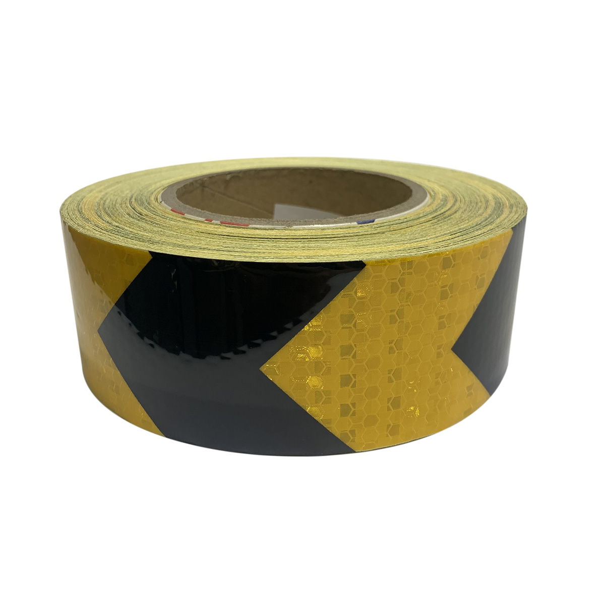 Cinta reflectante de flecha de nido de abeja de PVC negro + dorado de 5cm * 45m
