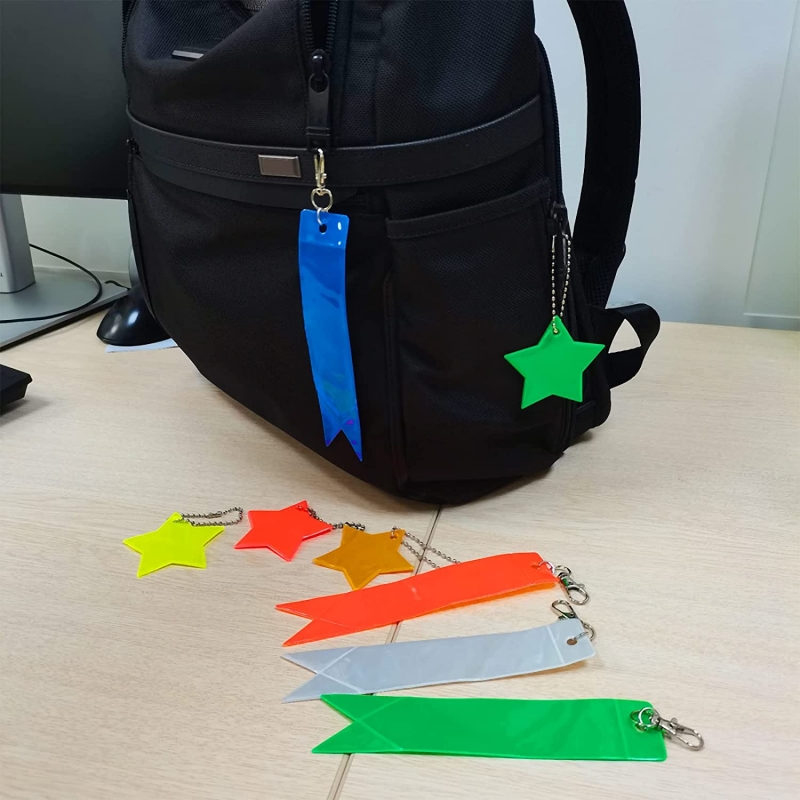 Keychain de engranaje reflectante del reflector de seguridad fluorescente para la mochila para la mochila