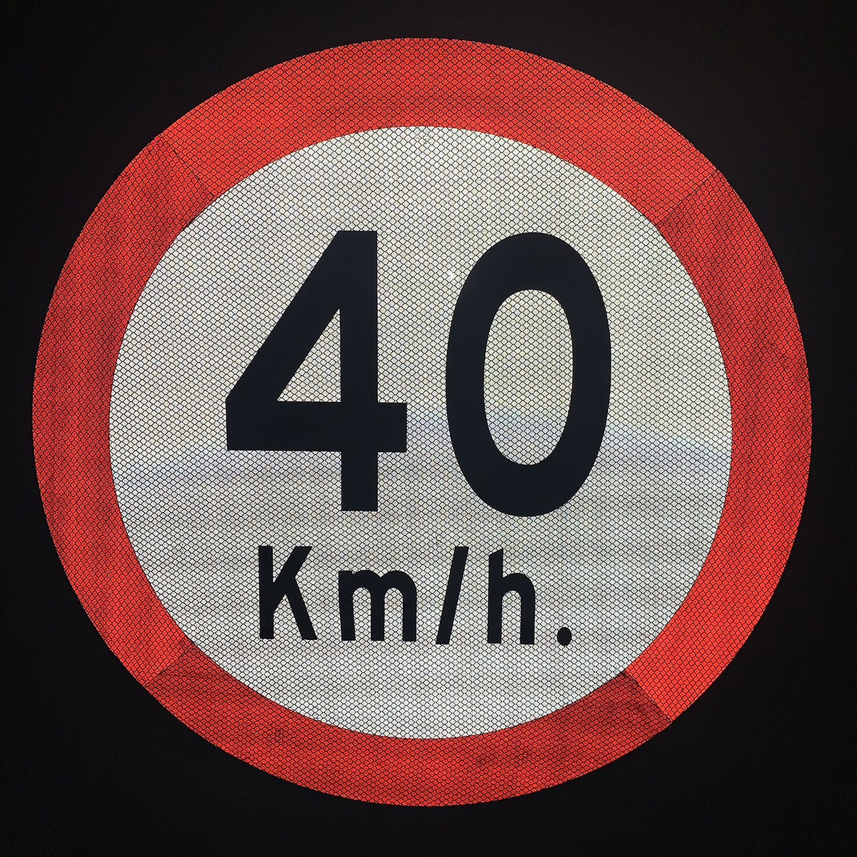 Placa de señal de tráfico de aluminio reflectante de 60cm "40KM / H "