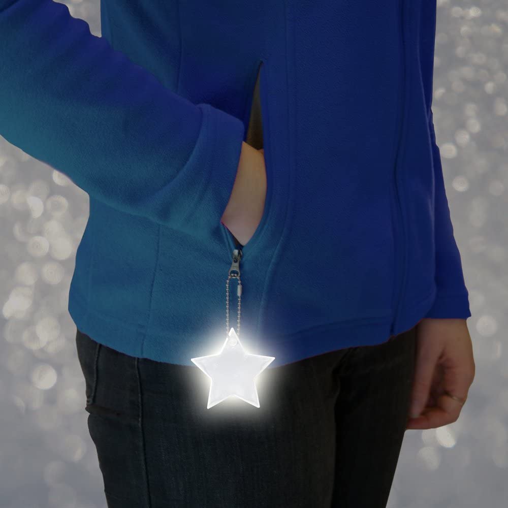 Reflectores de seguridad de colgante de mochila de mochila de PVC llavero reflectante en forma de estrella 
