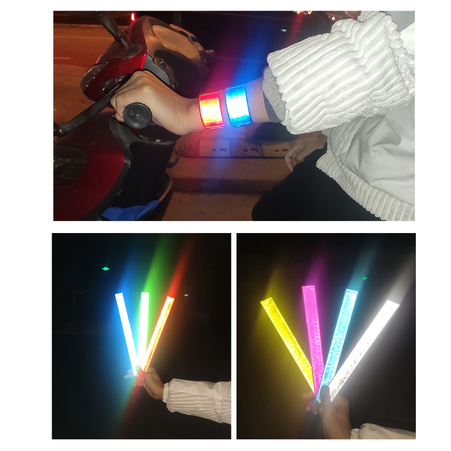Pulseras de reflector PVC de la banda de bofetada de alta VIS para ciclismo nocturno para ciclismo nocturno
