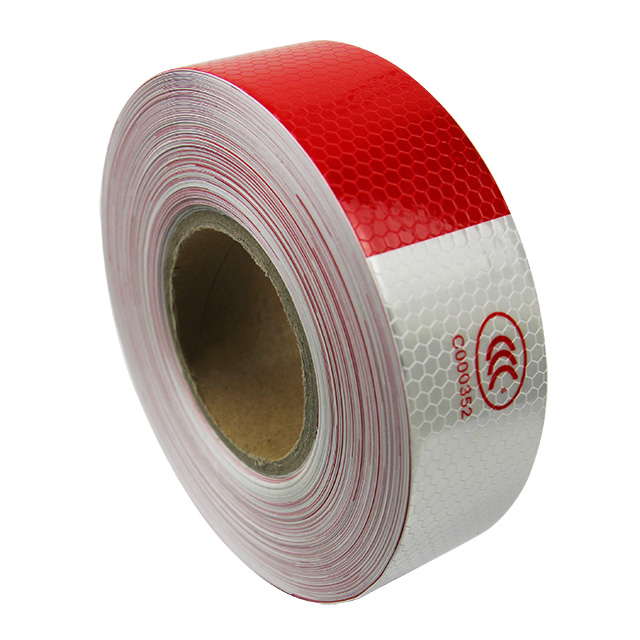 DOT/3C Red+white Reflective Honeycomb Tape para vehículos
