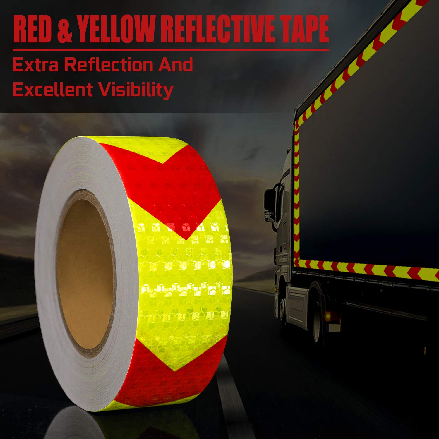 Flecha amarilla roja Adheisve Seguridad reflectante PRECAUCIÓN Capacidad de advertencia Cetas de advertencia