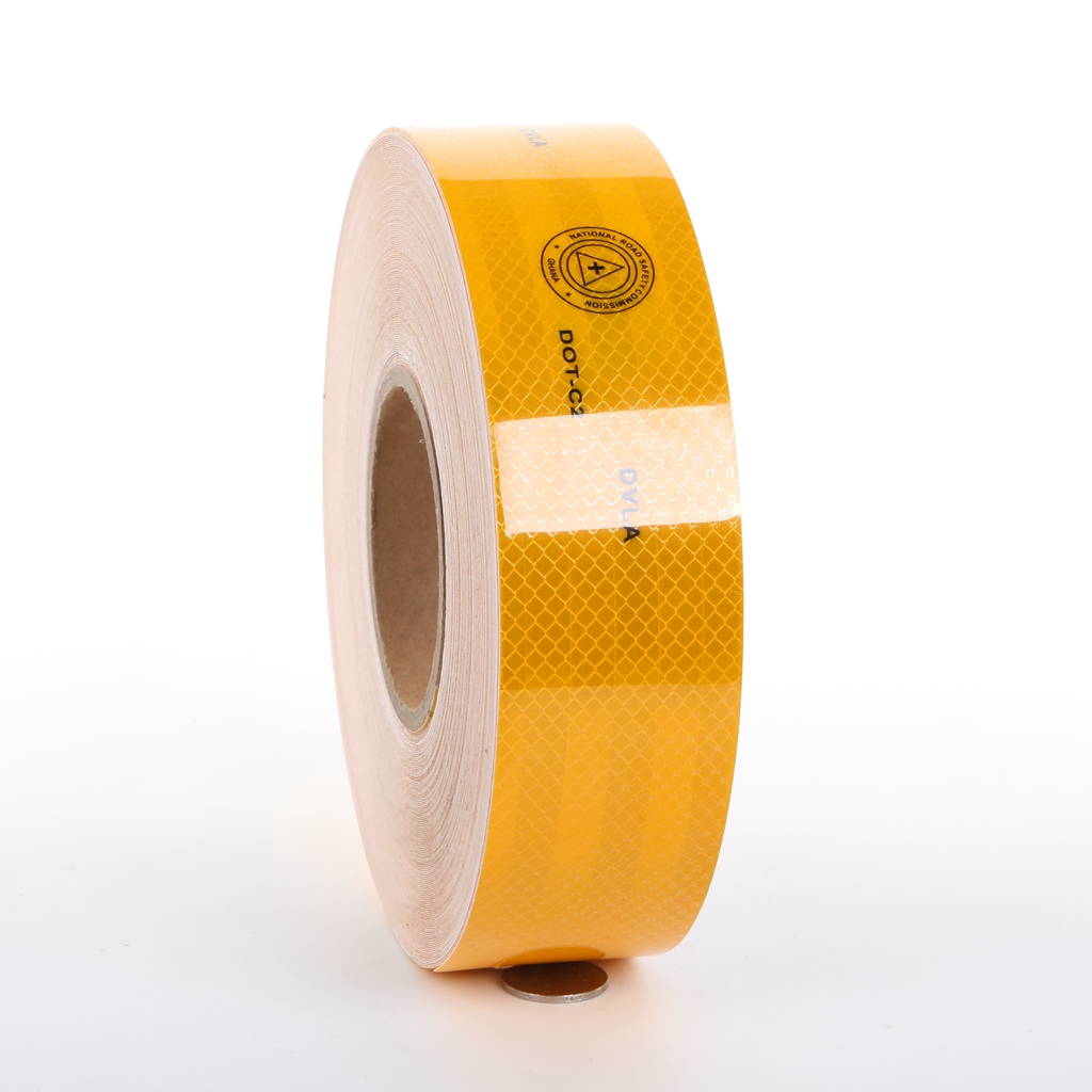 Cinta de micro-prisma certificada con DVLA amarillo DOT-C2 cinta relfectora 