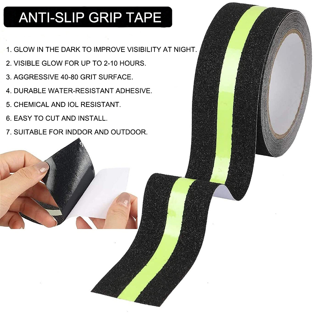 Non Slip PVC Negro Black Glow Reflectante Anti-skidtape anti-skidtape anti-skidtape