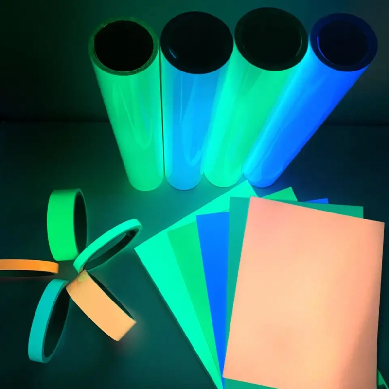 Color Glow in the Dark Tape Photoluminescent Vinyl Film para impresión de inyección de tinta, cortador de artesanía, plotador de letreros, decoraciones de bricolaje