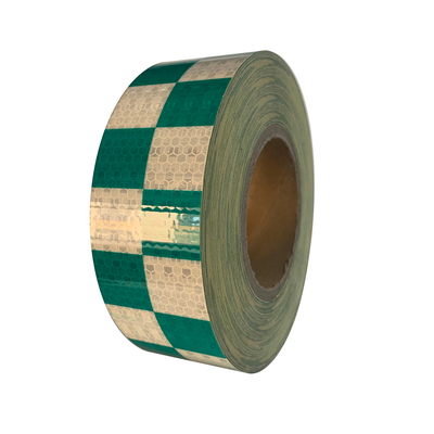 Cinta retrorreflectante de tablero de ajedrez de nido de abeja de PVC blanco + verde