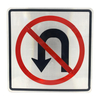 Placa de aluminio reflectante de señal de tráfico "NO U TURN "