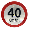 Placa de señal de tráfico de aluminio reflectante de 60cm "40KM / H "